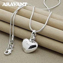 925 silber Herz Anhänger Halskette Kette Für Frauen Mädchen Silber Schmuck