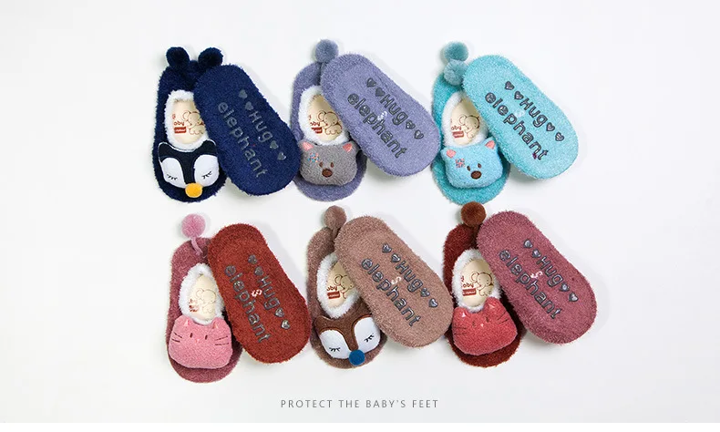 YWHUANSEN/зимние носки для девочек ясельного возраста, детские носки с героями мультфильмов, носки для маленьких мальчиков, нескользящие носки