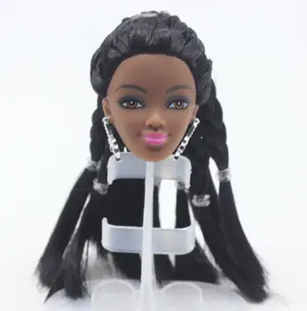 

Black Lady Doll Head Long Hair Big Braid Curve Hair Doll Accessories Girl DIY Dressing Princess Toy Heads Doll Toy Accessories