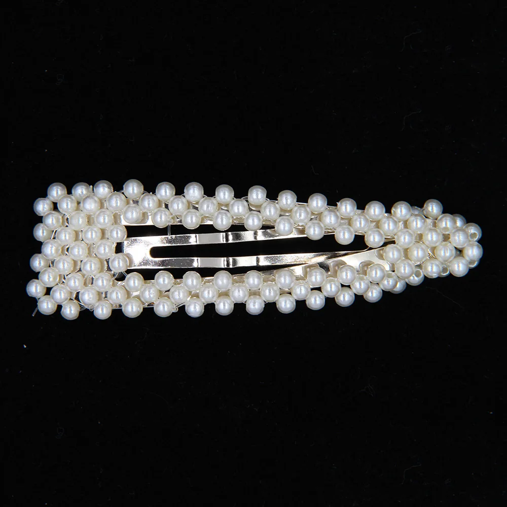 

Wholesale 6pcs YJX Ivory Pearl Beaded Gold Silver Tone Metal Snap Hair Clip Tic Tac Barrette Hairpin Women Lady Girl Kid Gift