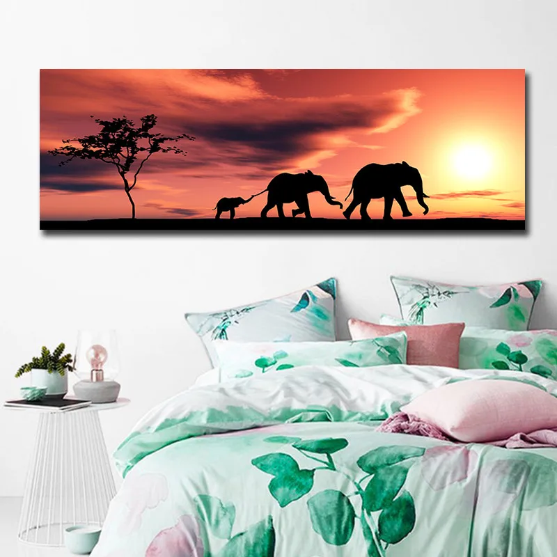 Printed Modern African Style Landscape Oil Painting On Canvas One Piece Wall Picture Art For Bedroom Room Quadro Home Decor