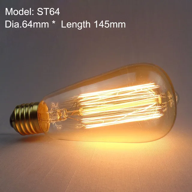Bombillas Edison Vintage bombilla incandescente lámpara AC 220 V E27
