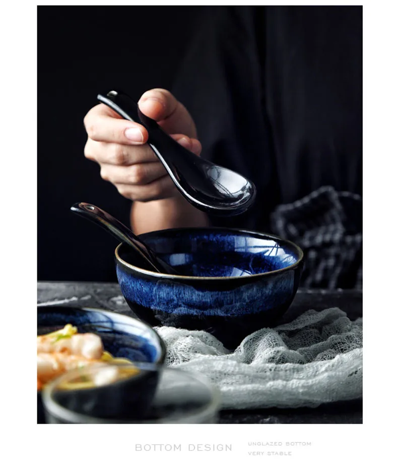 Японская килглазурованная керамическая миска для лапши, миска для риса, чаша для семейного ресторана Ramen, большая суповая миска, фруктовый салат, лапша быстрого приготовления
