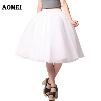 

Women White Princess Tulle Skirt Knee Length Junior Girls Lolita Cute Plus Size Grunge Jupe Female A Line Tutu Skirts New Puff