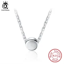 ORSA JEWELS модное 925 пробы серебряное круглое ожерелье с подвеской s 44 см для женщин Настоящее серебряное ожерелье ювелирный подарок SN04