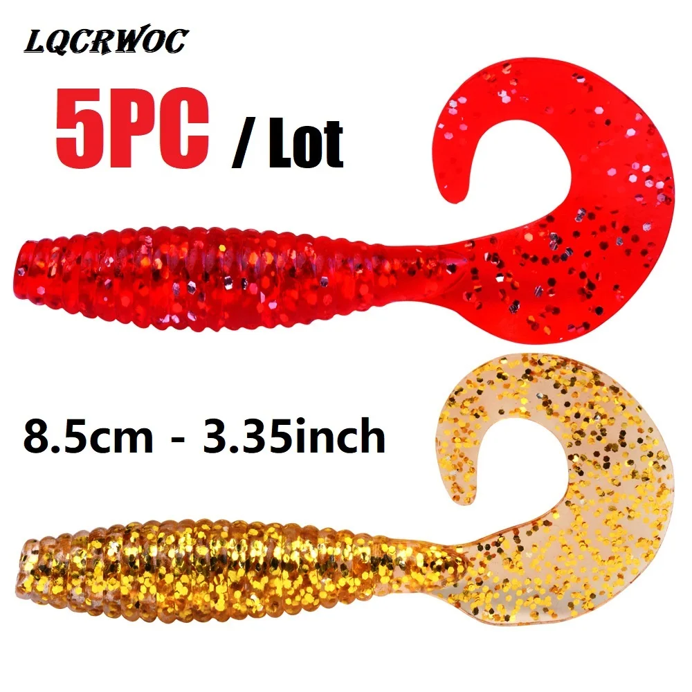 

Fishing Soft Lure 8.5cm 3.7g Jigging curly tail Shrimp Soft Bait silicone bait Fish crankbait Ocean Rock fishing tackle lifelike