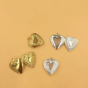 

20*23mm Photo Locket Frame Pendant Heart Charms Findings DIY Essential Oil Aromatherapy Diffuser Perfume Making