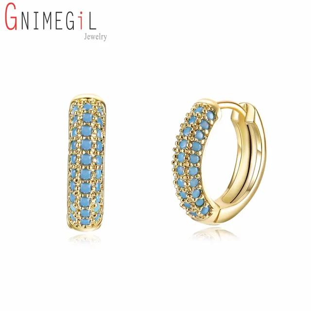 Gnimegil Gold Color Huggies Earrings Small Round Hoop For Gnimegil Gold Color Huggies Earrings Small Round Hoop For Women Fashion Jewelry Bohemia Style Christmas