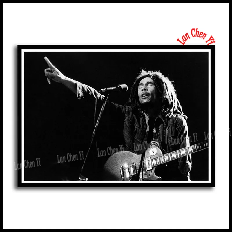 Боб Марли плакат регги национальная музыка рок белая бумага с покрытием плакаты живопись стикер стены - Цвет: Темный хаки