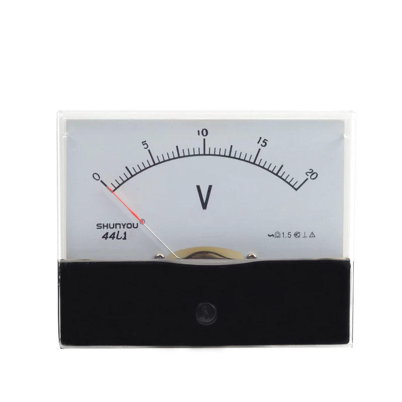 AC 0 20V Pointer 44L1 Analog Mechanical Voltage Meter Panel Volt Meter