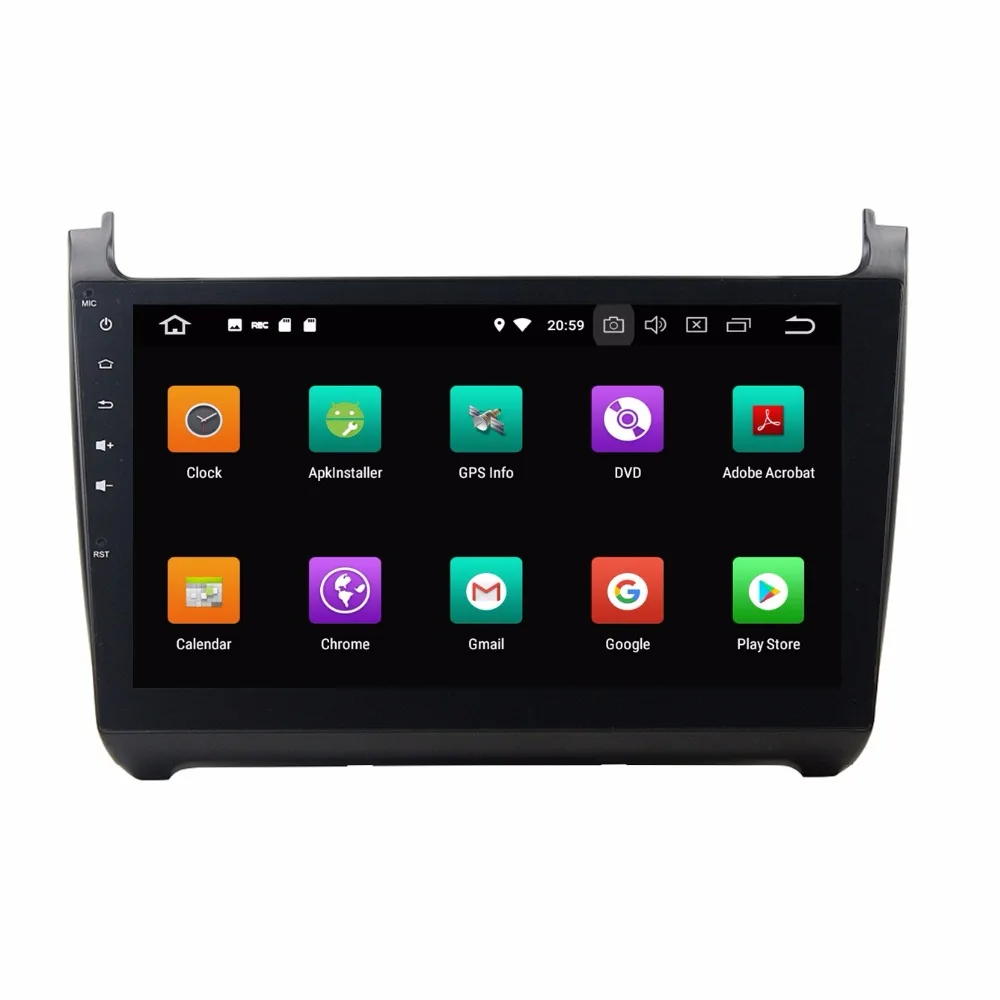 Discount Octa Core 10.1" Android 9.0 Car Radio DVD GPS for Volkswagen POLO 2015 With 4GB RAM Bluetooth 64GB ROM stereo navigation 64G ROM 2