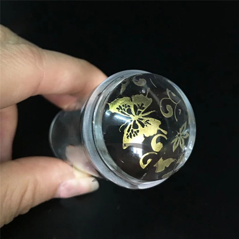 

1Sets 2.8cm Clear Jelly Silicone Nail Art Stamping Stamper Scraper with Cap Kit DIY Polish Print Template Manicure Tools ND251