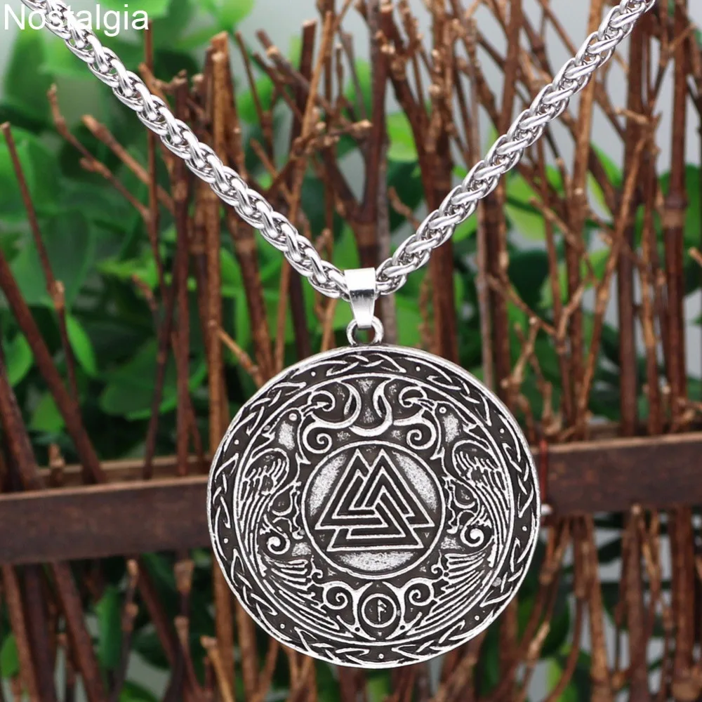 Ностальгия Odins Ворон Valknut Amulet скандинавский норвежский подвеска цветок жизни с