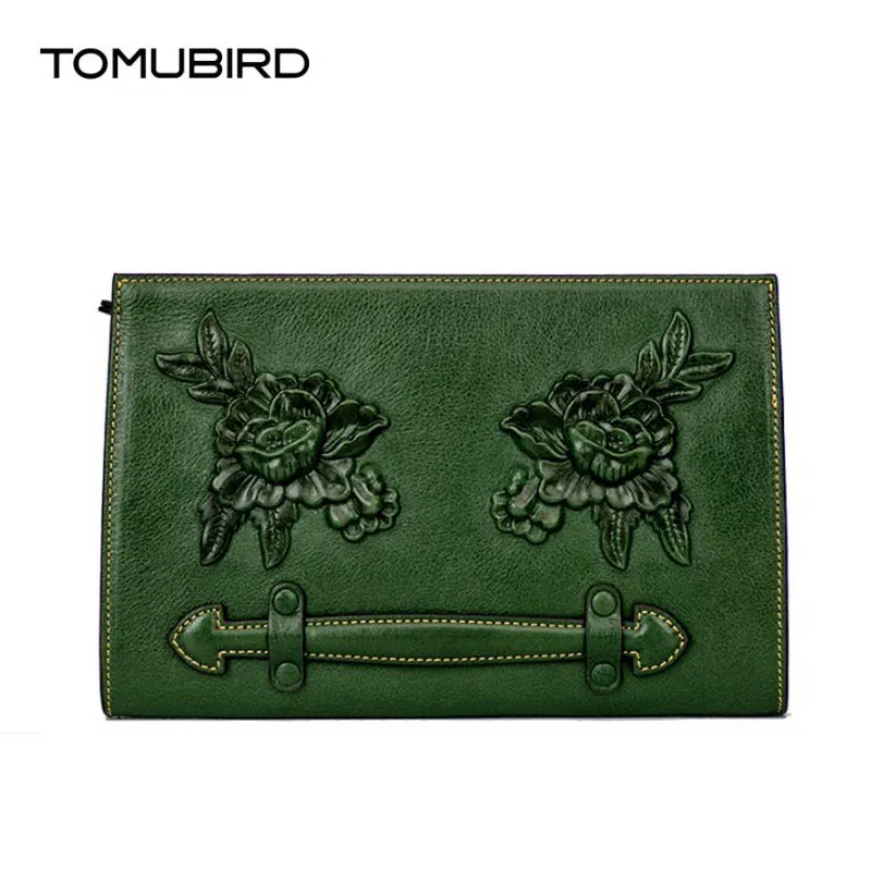 

Brand of high quality leather handbags Retro Women Messenger Bag The first layer of leather hand bag Embossed small square bag