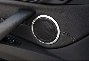 

For BMW X1 F48 2016 2017 Matte ABS Chrome plastic / Stainless steel Door Inner Speaker Cover Ring Decor Trim 4pcs