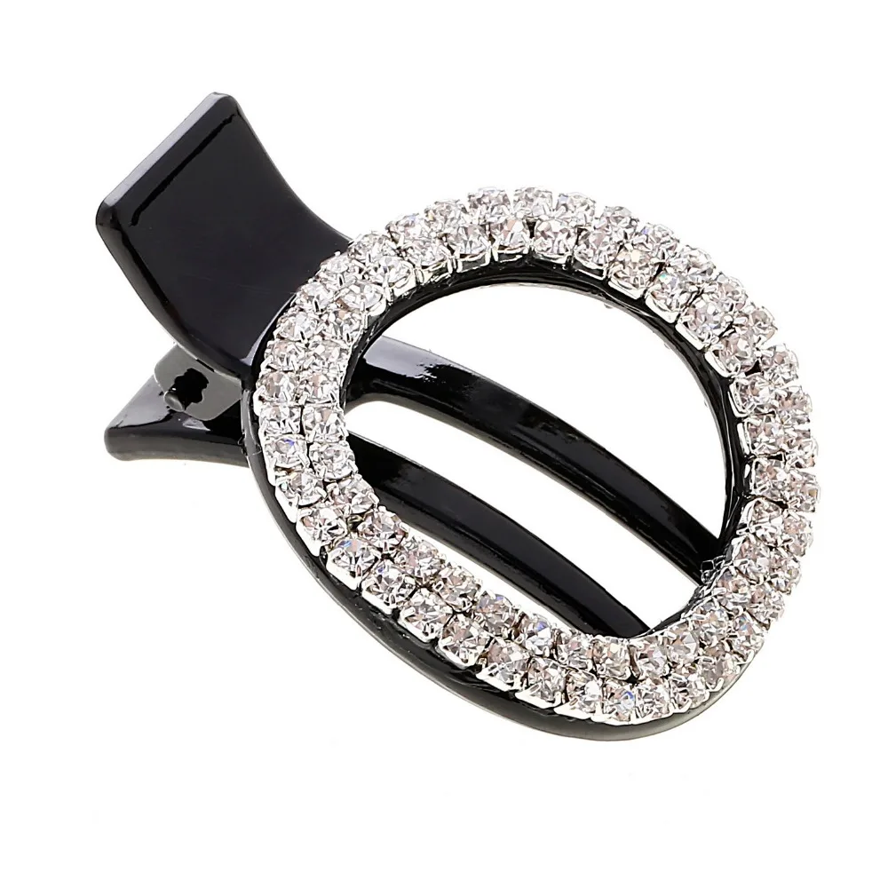 

Woman Hair Clip Rhinestone Hair Crystal Accessories Acrylic Black Crystal Hair Claw Large Circle Hair Claw