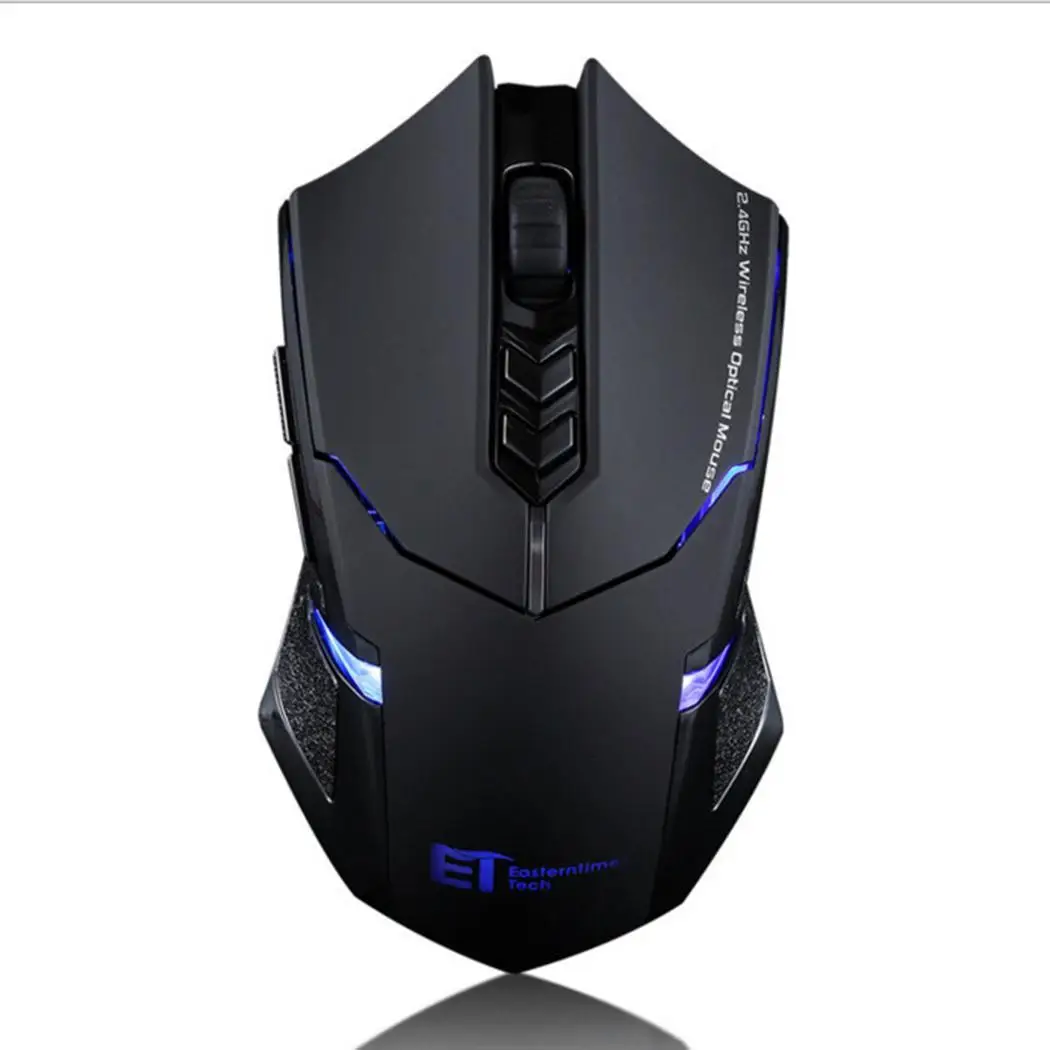 ETX 082.4GHz Беспроводная профессиональная игровая оптическая мышь 7D Black 2000 точек/дюйм