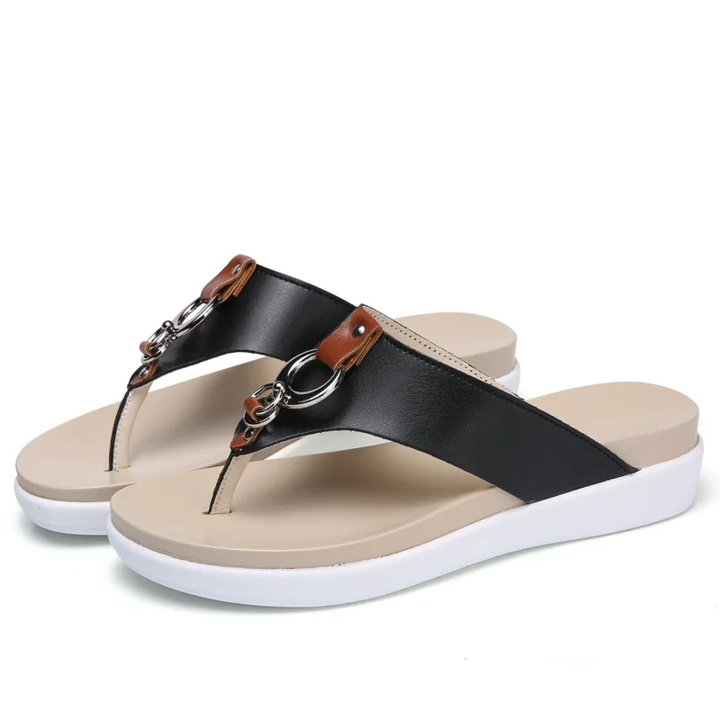 Женская пляжная обувь на плоской подошве Босоножки танкетке Zapatos Mujer Новые