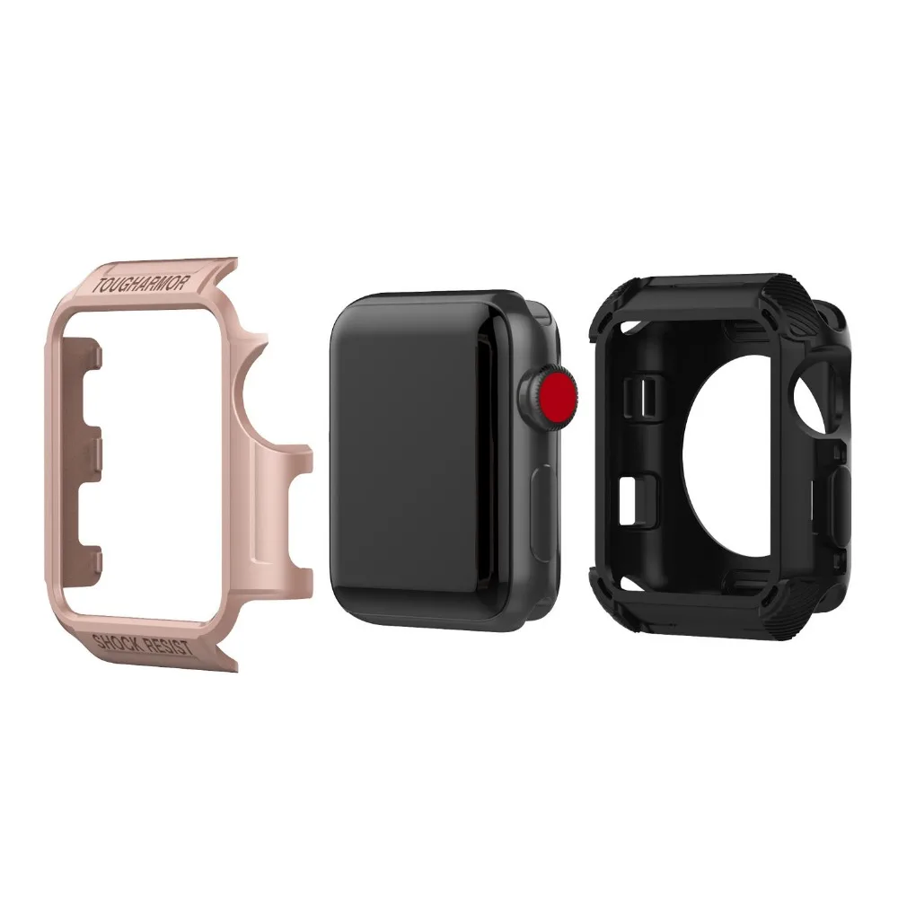 New Two-color Two-piece protective case for Apple Watch Case 42mm 38mm Series 3 2 1 General purpose TPU Protector for iWatch