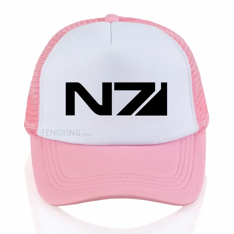Mass Effect N7 кепки Для мужчин систем военный альянс эмблема, топ с игровым принтом бейсболка летняя сетчатая Кепка-тракер - Цвет: Розовый