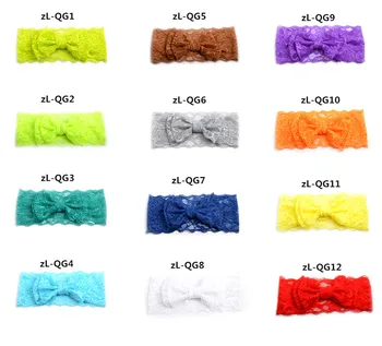 

30 pcs/lot , Double Layer lace bow headband, Wide lace headband