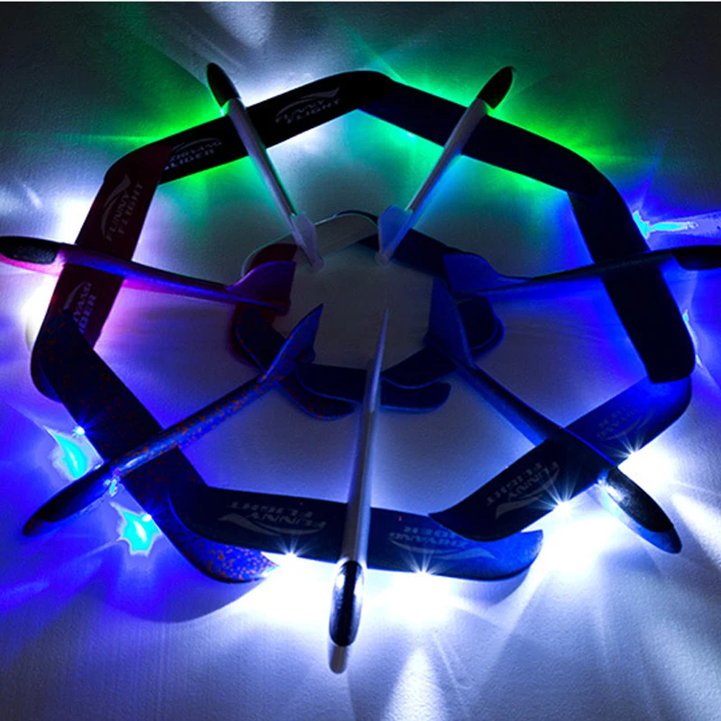 Glow In The Dark Toys EPP Foam Hand Throw Airplane Outdoor Launch Glider Plane Gift 35CM Interesting Toys For Children Kids Game Glow In The Dark Toys EPP Foam Hand Throw Airplane Outdoor Launch Glider Plane Gift 35CM Interesting Toys For Children Kids Game