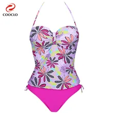 COOCLO,, женский купальник, пляжная одежда, две части, танкини, набор, цветочный принт, купальник, купальный костюм для женщин, бразильский низ