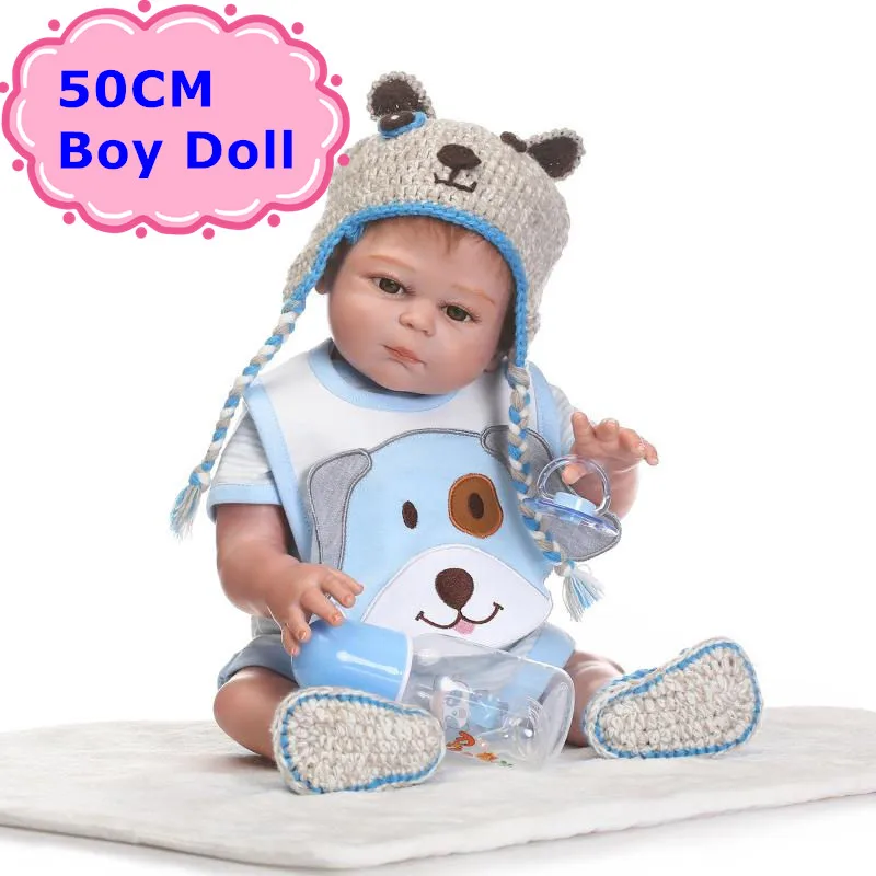 

50CM NPK Bebe Reborn Doll Full Body Silicone Lifelike Baby-Reborn Boy&Girl Doll With Cute Knitted Hat Special Gift For Baby Girl
