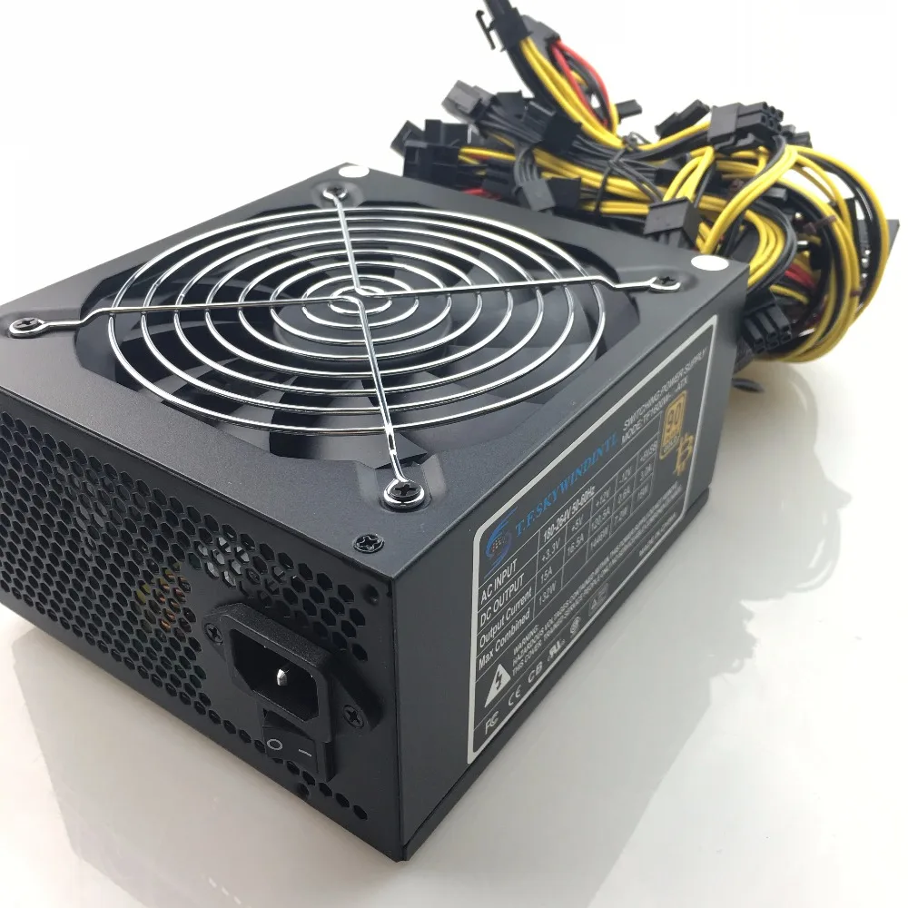 Блок питания для майнинга antminer pico psu asic Биткоин Майнер rx 470 580 570 rx480 atx btc 1600 Вт
