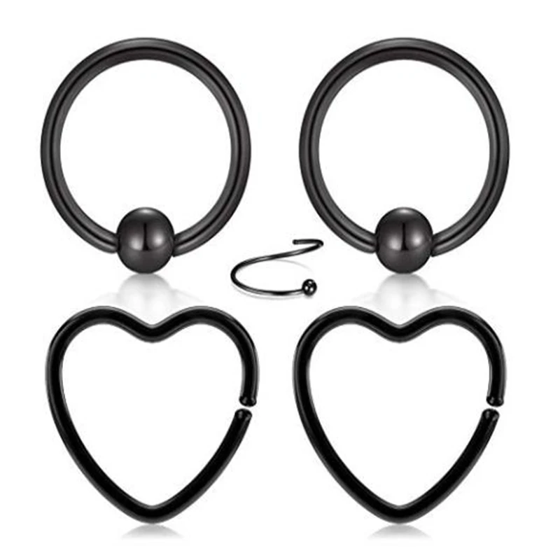 Хряща серьги на Козелок Anti-Helix Daith Rook Conch Snug серьги-кольца для губ Пирсинг из нержавеющей стали 20G 3/"(10 мм