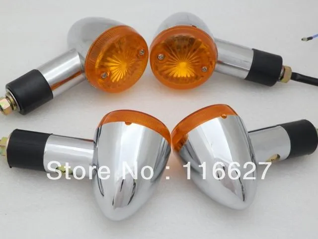 4 x 2&quot Chrome Bullet Big Turn Signal indicator for Suzuki Boulevard Chopper Cruiser freeshipping |