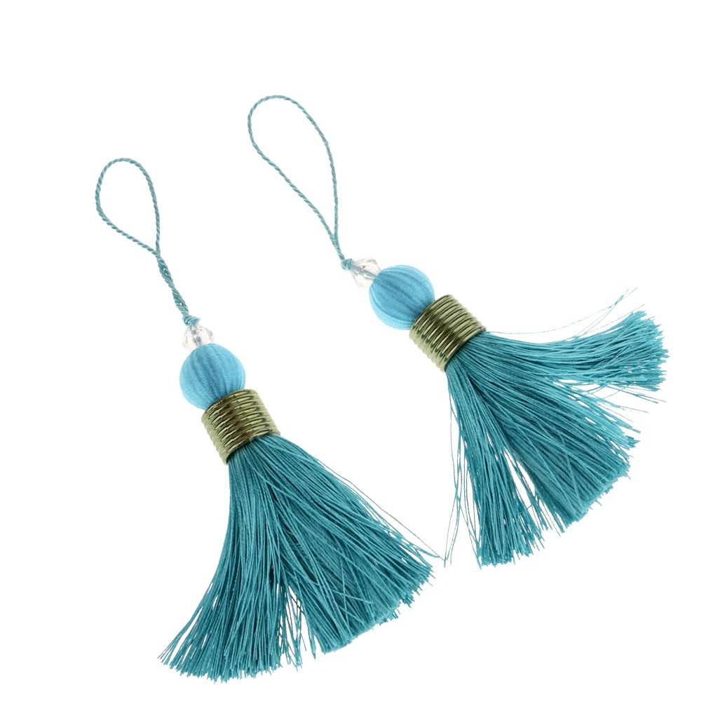 2pcs Pendant Bag Chain Key Decoration Home Decor Curtain Fashion  Long Silk Tassel DIY Window curtains Accessories