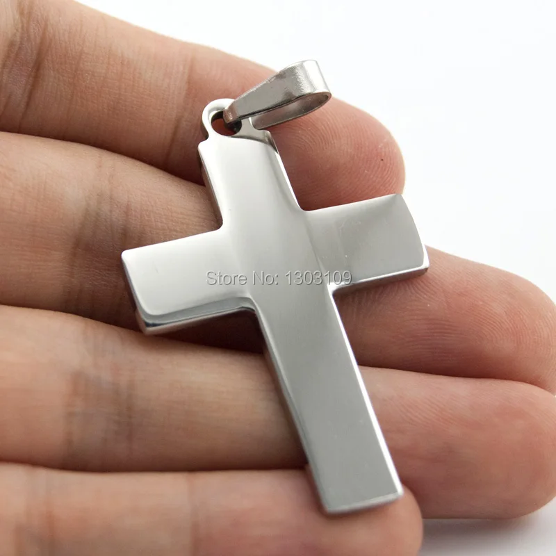 

50pcs small cross diy Pendant burnish polished stainless steel diy Necklace fittings for men women wholesale price