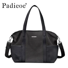 Padieoe Luxury Genuine Leather Men Briefcase Durable Casual Totes 15″ Laptop Portfolio High Quality Shoulder Bag Casual Tote
