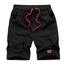 Мужские повседневные хлопковые мешковатые шорты Карго, летняя мужская одежда с эластичной резинкой на талии, мужские короткие брюки, большие размеры 5XL