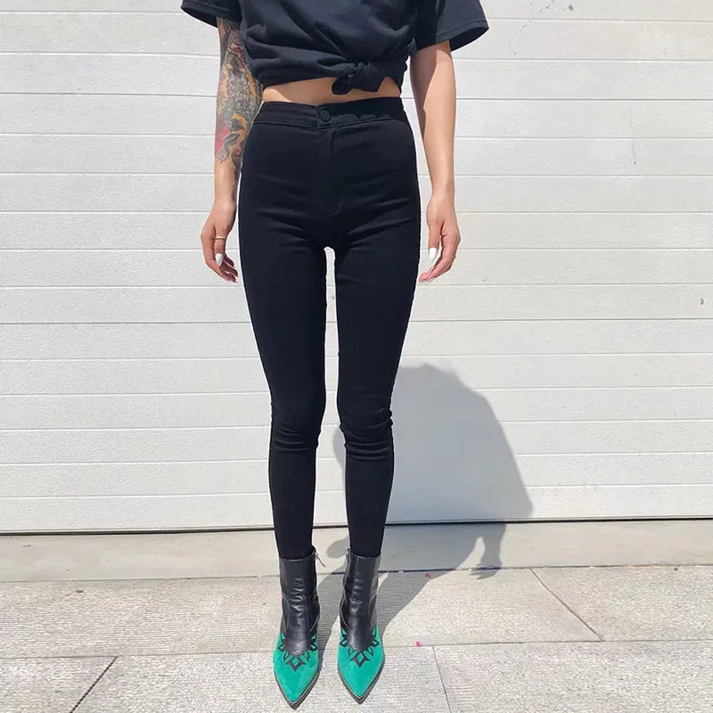 

autumn jeans women Black jeans Vintage High Waist Denim women spring Denim pants high elastic Skinny Pencil Stretch Jeans Femme