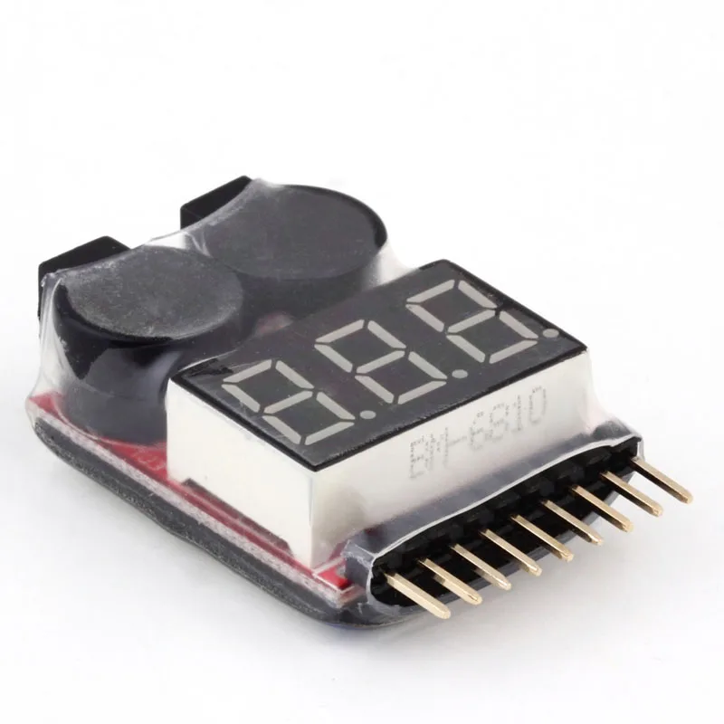 High Quality 1S 8S LED font b Battery b font Low Voltage Buzzer Alarm 2 in1