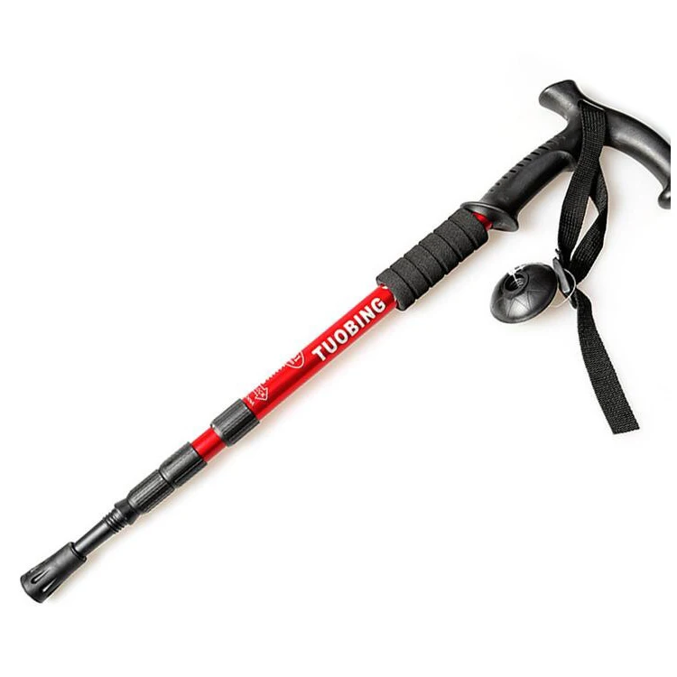 4-section Telescopic Extending Adjustable Trekking Poles Hiking Stick Walking Cane Climbing Trekking outdoor travel accessories