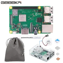 GeeekPi бесплатный подарок! Прозрачный ABS чехол Hestsink сумка вентилятора! Raspberry Pi 3 B Plus RPI 3b Plus 1 ГБ ОЗУ 1,4 ГГц 64 бит процессор WiFi
