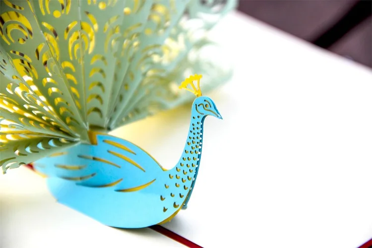 FANLUS Peacock Pop up Birthday Card for Wife Husband Kids Day Card and Envelopes Handmade 3D Anniversary Wedding Card Graduation (10)