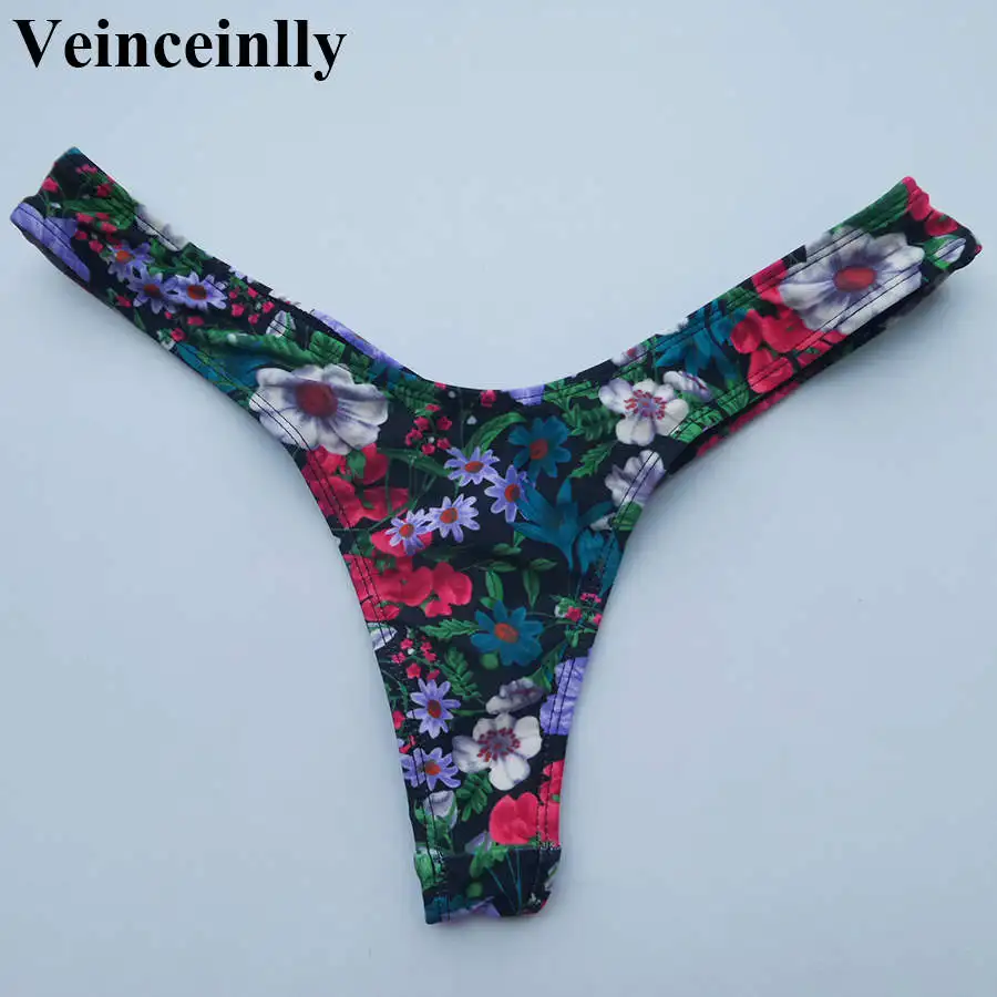 Цветочный V образный сексуальный женский бразильский Танга бразильский стринги женский купальник микро мини бикини нижнее белье Y87B
