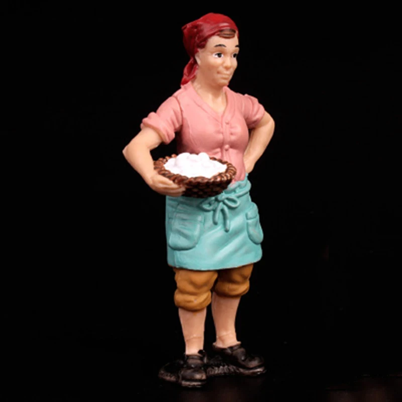 9CM pvc Women Farmer Action figure Simulation Farmer Model Dolls Gifts