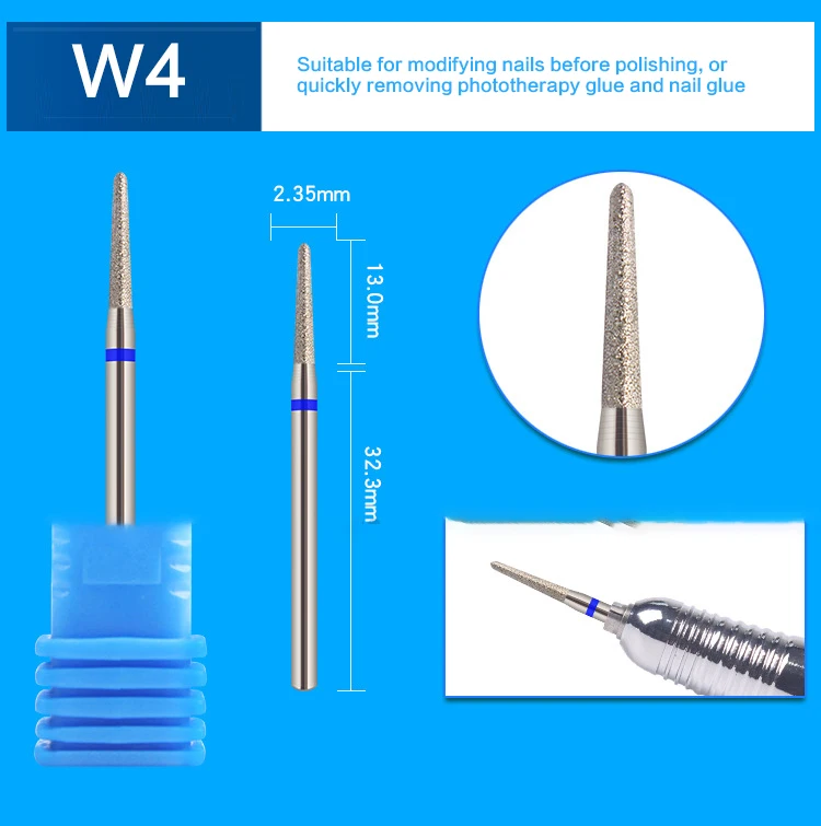 1 шт. новые алмазные электрические вращающиеся сверла для ногтей роторные фрезы сверлильный станок аксессуары пилочка для ногтей кутикулы резак наконечники