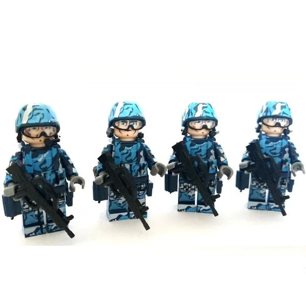 

Marine Corps Army Weapons gun Brinquedos Playmobil City Police Military Mini Figures Building Block Brick Original Model Toys