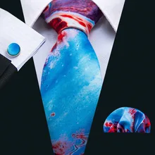 Barry. Wang, модные мужские галстуки с чернильным принтом, галстуки на шею, мужские галстуки с носовыми запонками, мужские галстуки на свадьбу