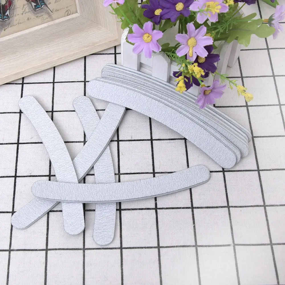 

TOPHOT 10x Grey Nail Files Sanding 100/180 Curve Banana for Nail Art Tips Manicure Pedicure