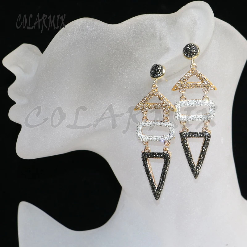 Геометрические серьги разноцветные жемчужные 5 пар серьги-капельки с цветами