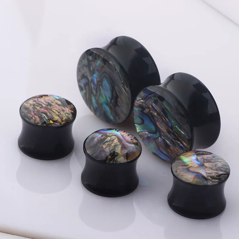 Junlowpy Shellhard Shell Acrylic Ear Gauges Plugs Fashion Flesh Tunnels Ear Expanders For Women Piercing Body Jewelry Plugs Ear