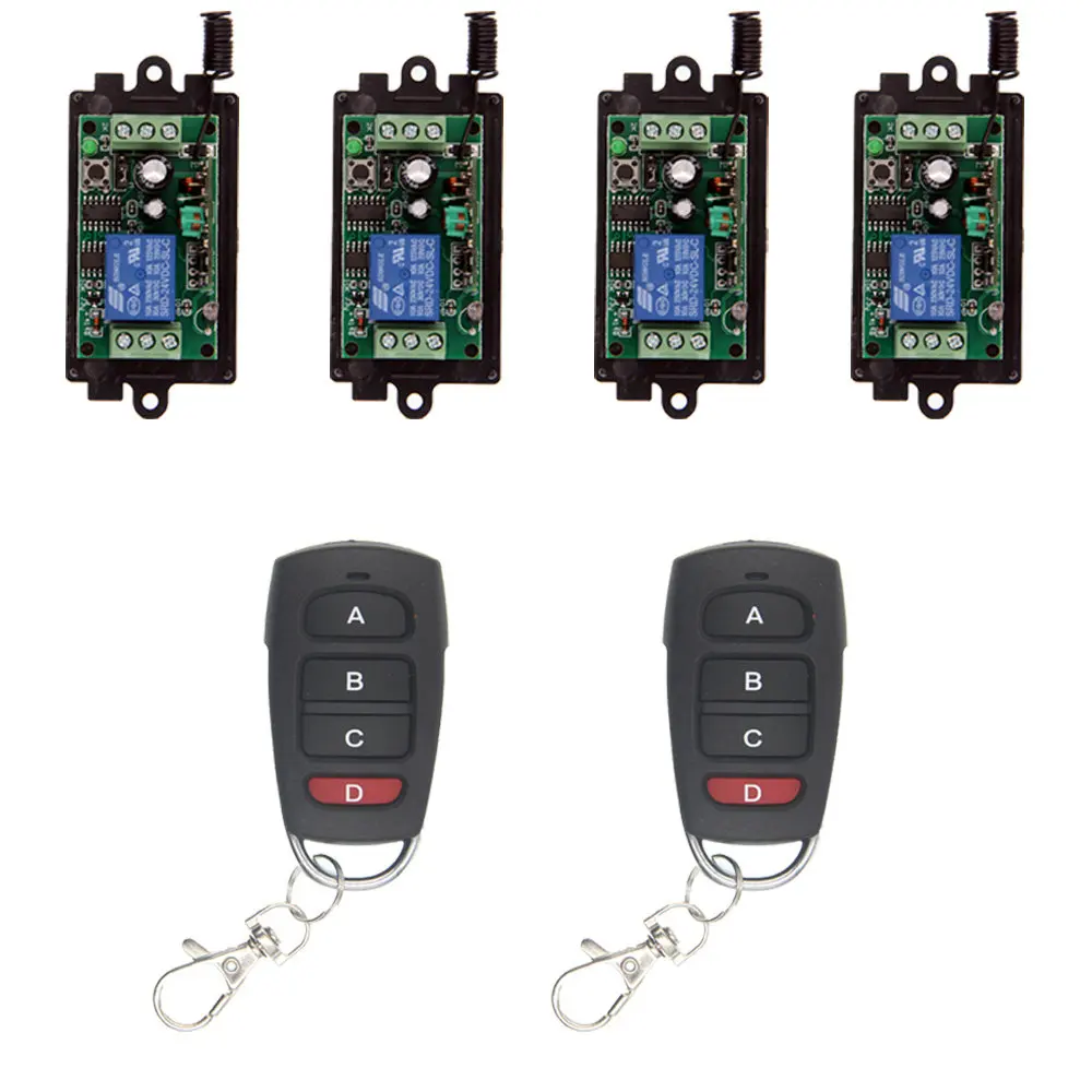 

Wireless Remote Control Switch 315 433 MHz DC 9V 12V 24V Module + 1CH 4 CH Button RF Remote Control For Light and Door