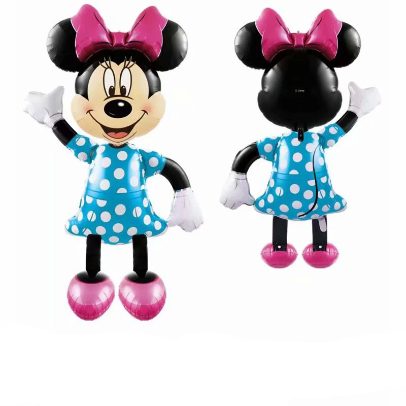 175cm large 3D Mickey Minnie Mouse foil Balloon Birthday Party red Pink Blue Standing decorations Cartoon Kids toys Baby shower - Цвет: blue Minnie